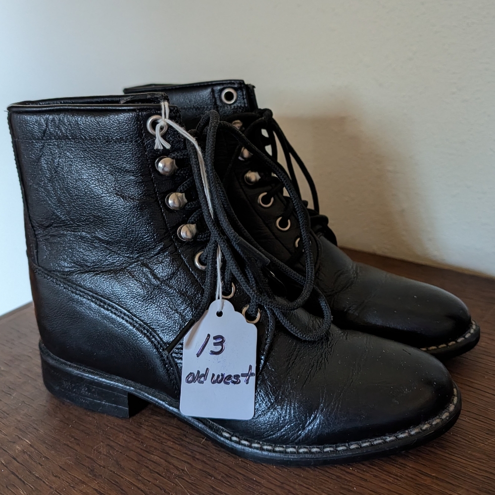 Old West Black Leather Boots